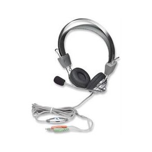Manhattan 175517 Stereo Headset + Microphone with in-line Volume Control