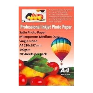 E-Box A4 Satin Photo Paper - 190GSM / 20 Sheets