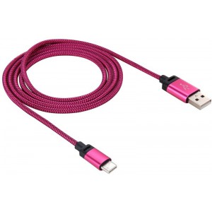 Tuff-Luv  E9_82  USB Type-C to USB 2.0 Woven USB Cable 1 Meter - Pink