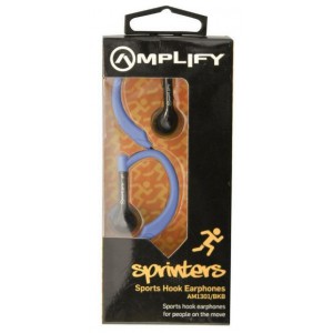 Amplify  AM1301-BKB  Sprinters Sports Hook Earphones,Black & Blue