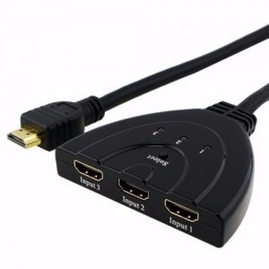 3-Port HDMI Switch with 3 HDMI Inputs and 1 HDMI Output WITH PIGTAIL -  GeeWiz