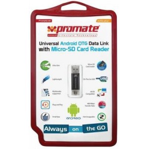 Promate   6959144009803  Kitkater Universal Android OTG Data link with Micro-SD Card Reader