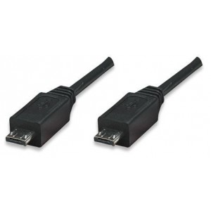 Manhattan 307451  Micro USB A Male to USB Micro A Male 1M Cable  -Black