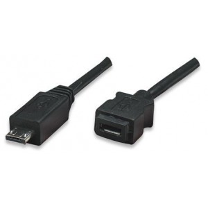 Manhattan 307239  Micro USB AM to Micro USB Female Hi-Speed USB 2.0 Extension Cable  -1m