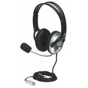 Manhattan  175555  Classic Stereo Headset + Microphone with in-line Volume Control