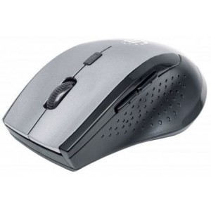 Manhattan  179379   Curve Wireless Optical Mouse - USB, Five Button with Scroll Wheel, 1600 dpi, Grey / Black