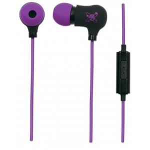 Manhattan  178877  Sound Science Nova Sweatproof Earphones - Lightweight  Earphones with In-Line Mic, Black-Purple