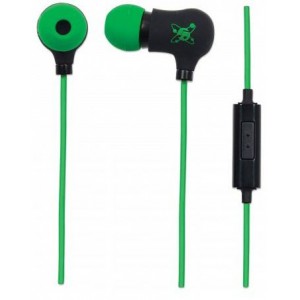 Manhattan 178860  Sound Science Nova Sweatproof Earphones - Lightweight  Earphones with In-Line Mic, Black-Green