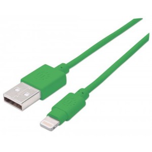 Manhattan 394215  iLynk Lightning Cable Type A Male to 8 Pin Male, 1 m (3 ft.), Green 