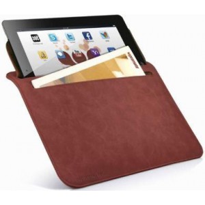 Promate  6161815981336-B  iSleeve.2 iPad Premium Protective Horizontal Shamwa Leather Case -Brown