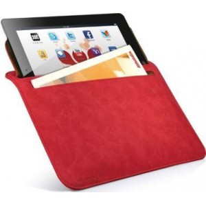 Promate  6161815981336-R  iSleeve.2 iPad Premium Protective Horizontal shamwa Leather Case -Red