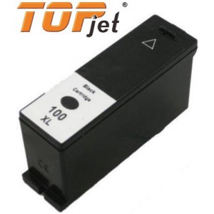 TopJet TJ-100BK Generic Replacement Ink Cartridge for Lexmark 100XL LE14N1068BP - High Yield Black