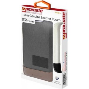 Promate 3161815152128 Kolabro-Slim-line Protective Genuine Leather Pouch Case for Galaxy Note II 