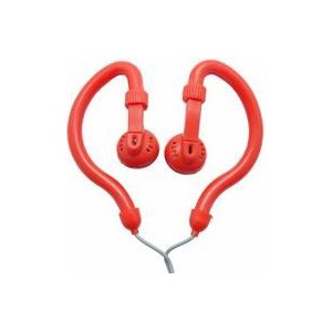Geeko YESHSP-101-RED Innovate Hook On Ear Dynamic Stereo Earphones-Red 