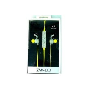 Geeko ZW-03-YLW  Yellow Wireless Bluetooth Earphones