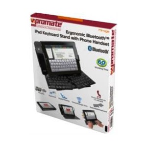 Promate 7161815139187 Mirage iPad Ergonomic Bluetooth Keyboard Stand with Phone Handset 