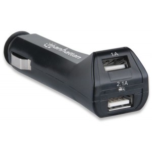 Manhattan 101721 PopCharge Auto Duo - Automotive USB Charger with 2 Ports 
