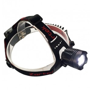 Zartek ZA-432 Headlamp LED 600lm, Rechargeable, Mains & Vehicle Charger, Zoom, Aluminium, 2 x Li-ion Battery